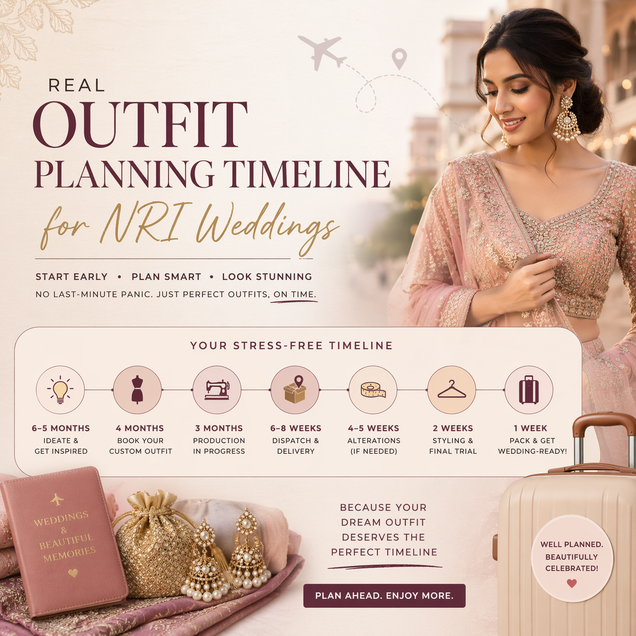 Real Outfit Planning Timeline for NRI Weddings (No Last-Minute Panic Guide)