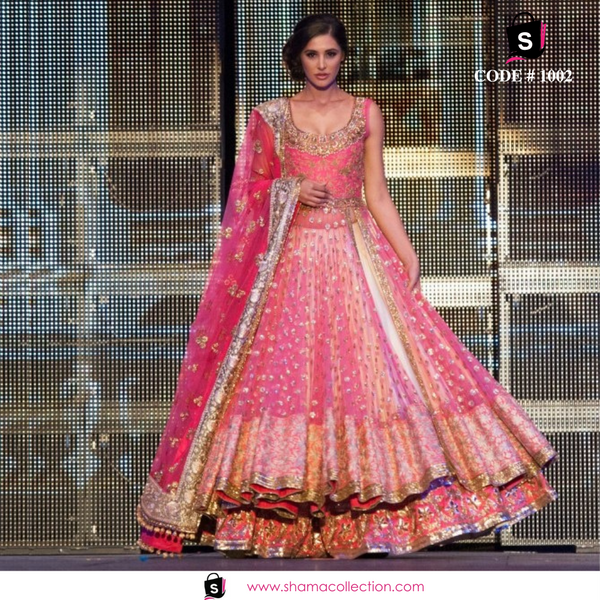 1002 Nargis Fakhri's pink anarkali lehenga Outfit Sets