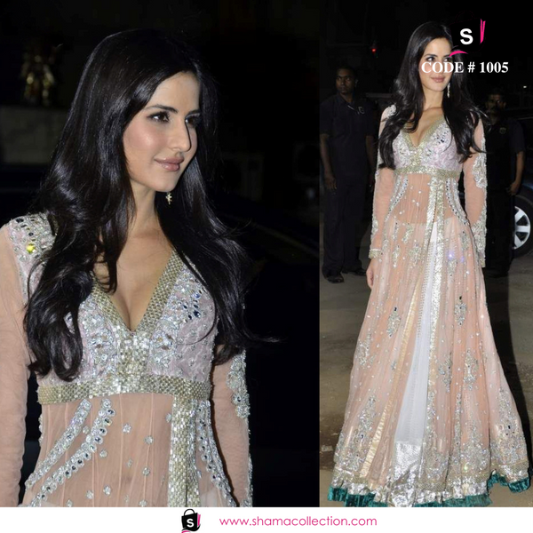 1005 Katrina Kaif's peach-white bridal anarkali lehenga Outfit Sets