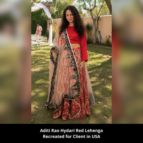 1038 Aditi Rao Hydari's red bridal lehenga Outfit Sets