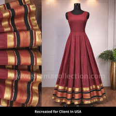 2440 Rashmi Gautam in Maroon traditional South indian gown at Lakme Fashion Week 2017
