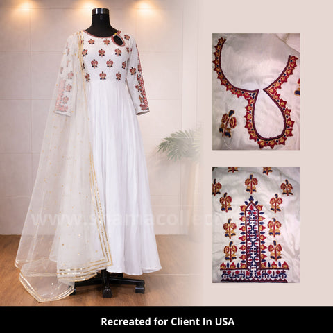 2441 Amy Jackson's white and colorful anarkali suit