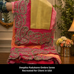 3064 Deepika Padukone's orange ombre saree outfit set