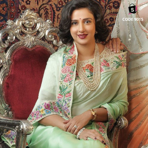 9015 Her HIghness Radhika Raje - Maharani of Baroda's beige blouse