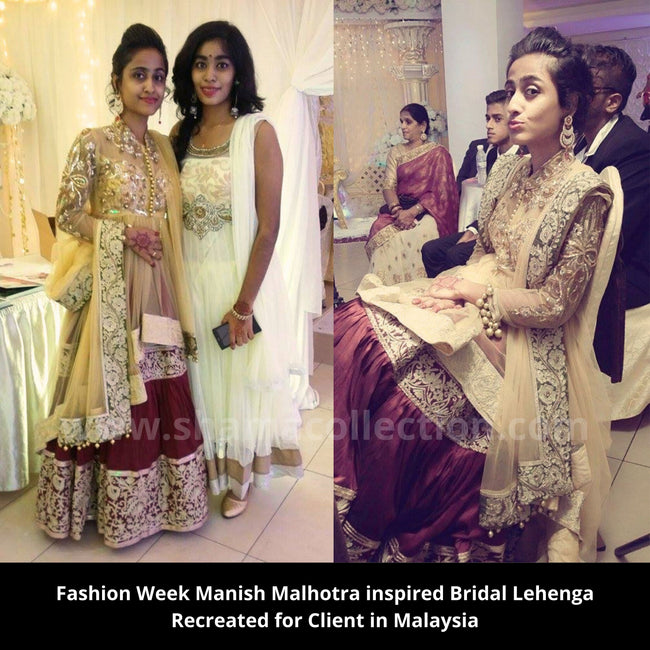 Fashion Week Manish Malhotra inspired Bridal Lehenga Recreated for Client in Malaysia