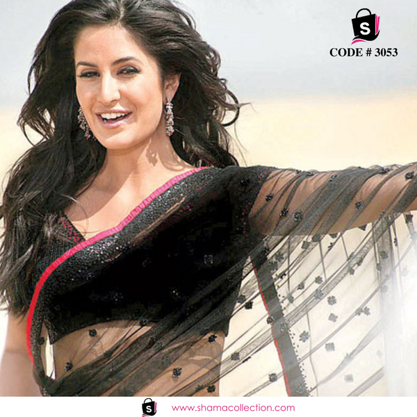 3053 Katrina Kaif's Teri Ore black saree outfit set