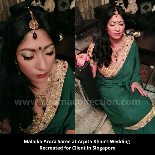 Malaika Arora Saree at Arpita Khan’s Wedding Recreated for Client in Singapore