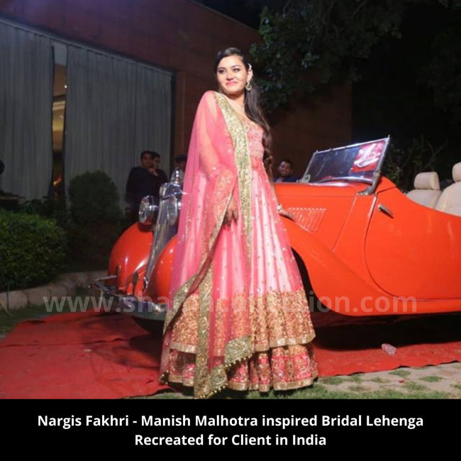 Client  - 1002 Nargis Fakhri's pink anarkali lehenga