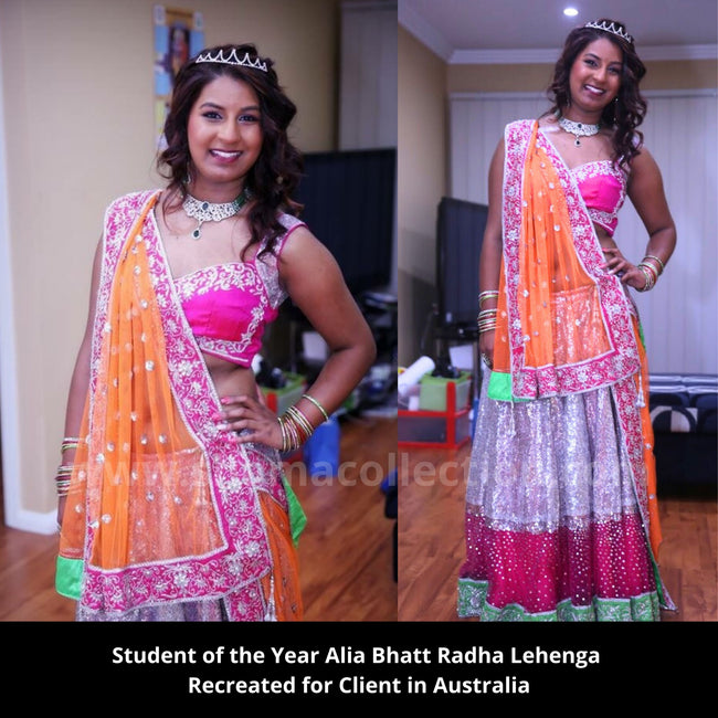 Student of the year ALia Bhatt Radha LehengaAlia Radha Lehenga