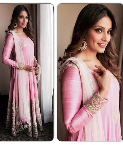 2331 Bipasha Basu's Pink Floor Length Anarkali outfit set