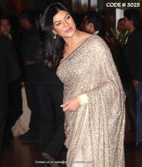 3025 Sushmita Sen's white sequin saree outfit set