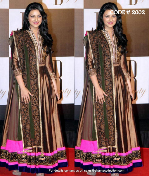 2002 Parineeti Chopra in brown anarkali Outfit Sets