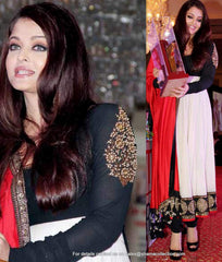 2093 Aishwarya Rai Bachchan's red-white-black anarkali Outfit Sets