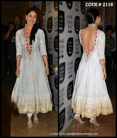 2118 Kareena Kapoor's white anarkali Outfit Sets