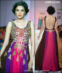 2130 Pink-purple ombre anarkali gown Outfit Sets