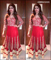 2131 Prachi Desai in red anarkali gown Outfit Sets