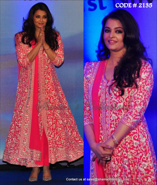 2135 Aishwarya Rai Bachchan's pink A-Line dress Outfit Sets