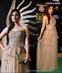 5008 Dia Mirza's beige gown outfit set