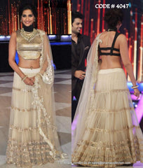 4047 Sonam Kapoor's cream-gold lehenga outfit set