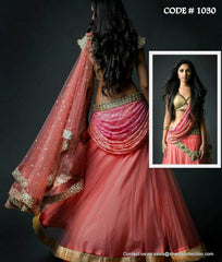 1030 Coral-pink lehenga Outfit Sets