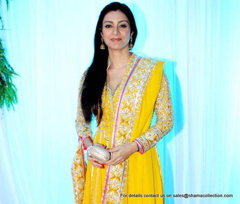 2056 Tabu's yellow anarkali Outfit Sets