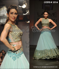 1014 Karisma Kapoor's skyblue bridal lehenga Outfit Sets