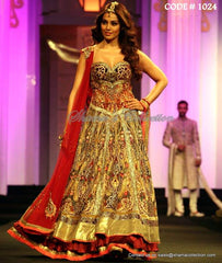 1024 Bipasha Basu's red-gold anarkali lehenga Outfit Sets