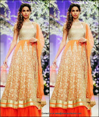 1042 Bridal orange-gold anarkali gown Outfit Sets