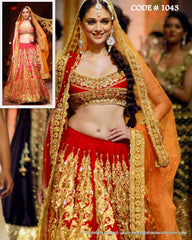 1043 Aditi Rao Hydari's red-gold bridal lehenga Outfit Sets