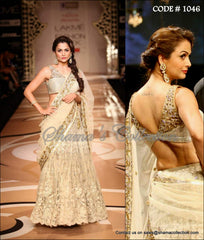 1046 Amrita Arora's cream bridal lehenga Outfit Sets