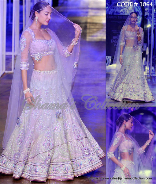 1064 Lisa Haydon's lavender- sky blue lehenga Outfit Sets