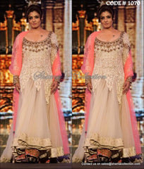 1070 Raveena Tandon's cream bridal anarkali lehenga Outfit Sets