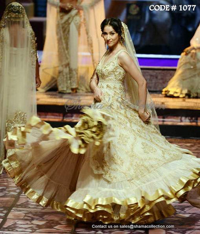 1077 Off white bridal anarkali lehenga Outfit Sets