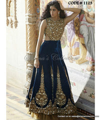 1123 Blue cutout bridal anarkali gown Outfit Sets