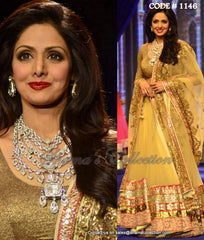 1146 Sridevi's Bridal Golden lehenga Outfit Sets