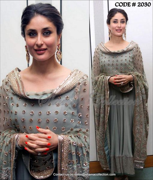 2030 Kareena Kapoor's grey anarkali Outfit Sets