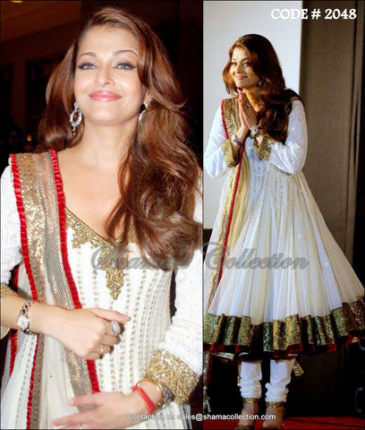 2048 Aishwarya Rai Bachchan's off-white anarkali Outfit Sets