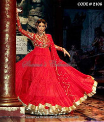 2106 Red anarkali gown Outfit Sets