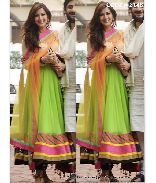 2148 Sonali Bendre's colorful anarkali Outfit Sets