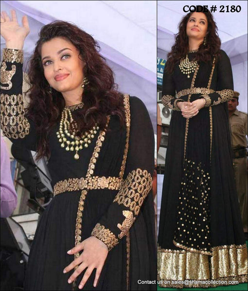 2180 Aishwarya Rai Bachchan's black anarkali gown Outfit Sets