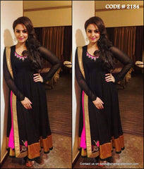 2184 Huma Qureshi's black anarkali Outfit Sets