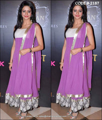 2187 Aamna Sharif's lavender anarkali Outfit Sets