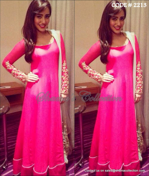 2213 Neha Sharma's hot pink anarkali gown Outfit Sets