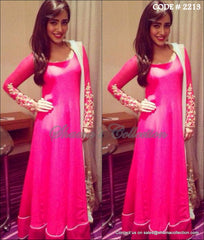 2213 Neha Sharma's hot pink anarkali gown Outfit Sets