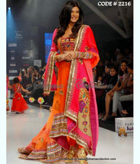 2216 Sushmita Sen's kutchi fishtail anarkali Outfit Sets