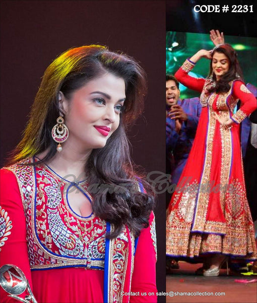 2231 Aishwarya Rai Bachchan's red anarkali Outfit Sets