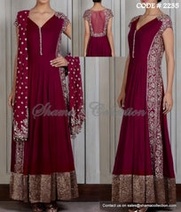 2235 Maroon anarkali Outfit Sets