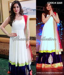 2265 Zarine Khan's white anarkali gown Outfit Sets