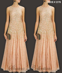 2378 Peach Sequin Gown outfit set