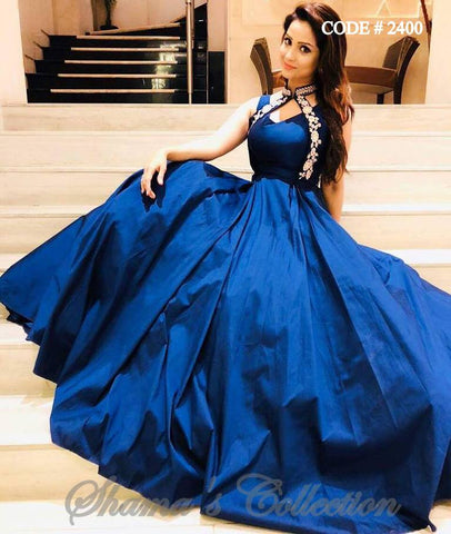 2400 Adaa Khan's Blue Gown outfit set